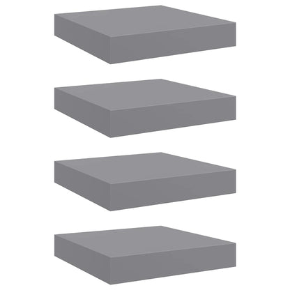 Scaffali a Parete 4 pz Grigi 23x23,5x3,8 cm in MDF | homemem39