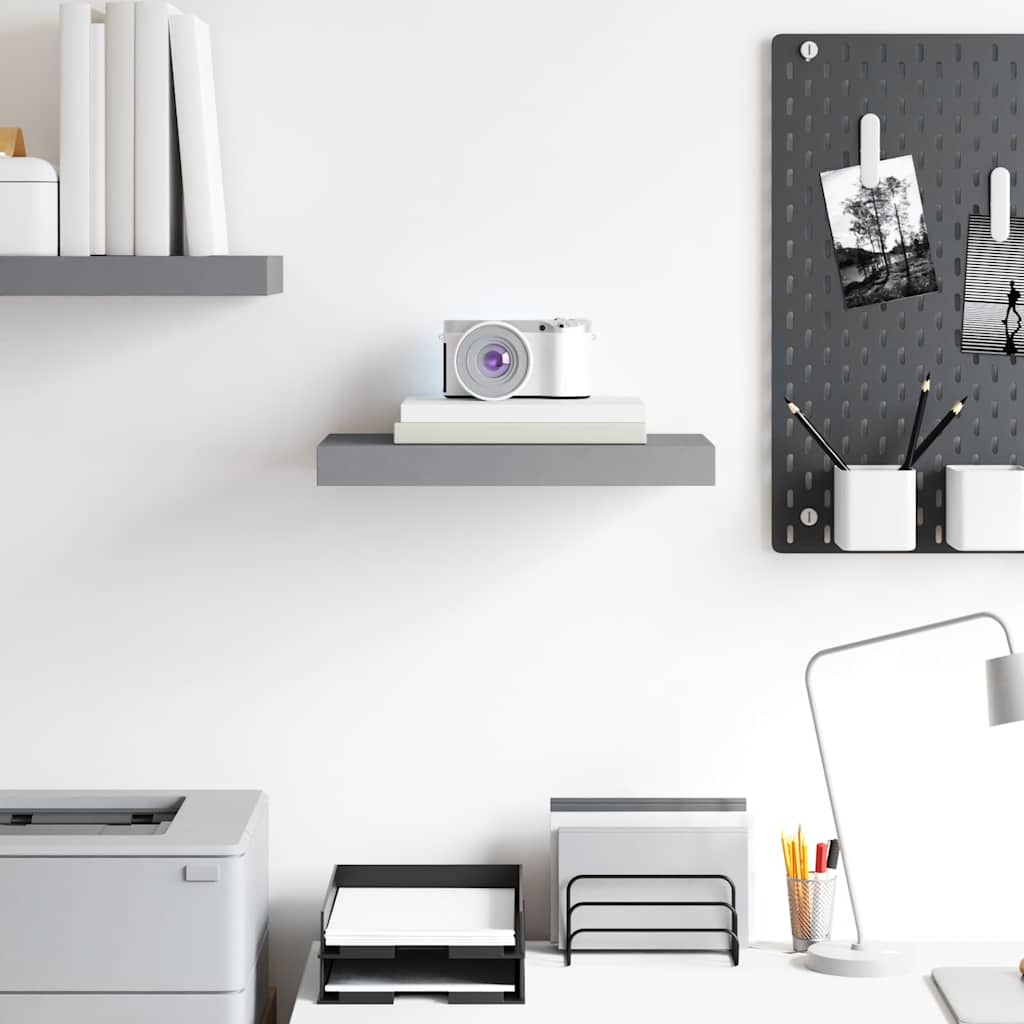 Scaffale a Parete Grigio 40x23,5x3,8 cm in MDF | homemem39