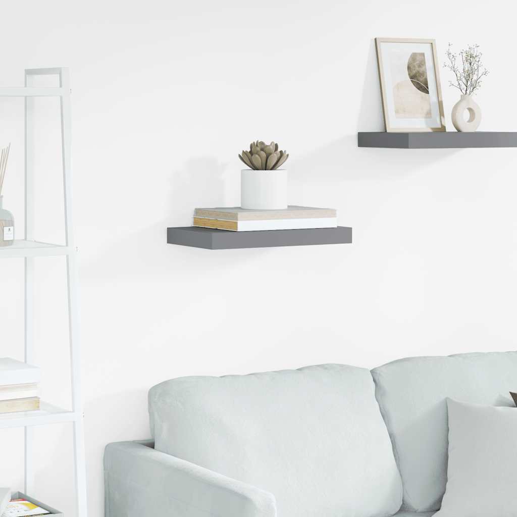 Scaffale a Parete Grigio 40x23,5x3,8 cm in MDF | homemem39