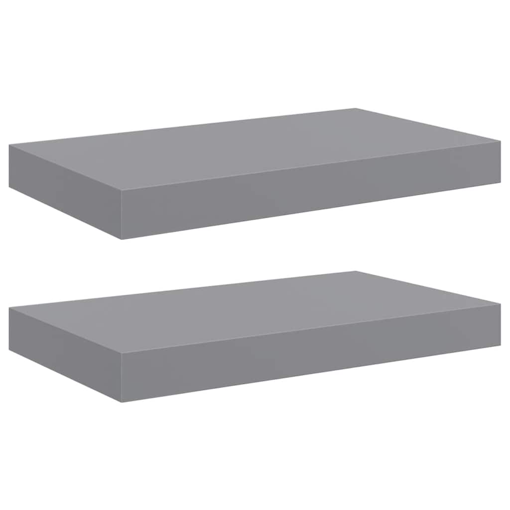 Scaffali a Parete 2 pz Grigi 40x23,5x3,8 cm in MDF | homemem39