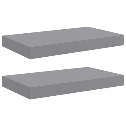 Scaffali a Parete 2 pz Grigi 40x23,5x3,8 cm in MDF | homemem39