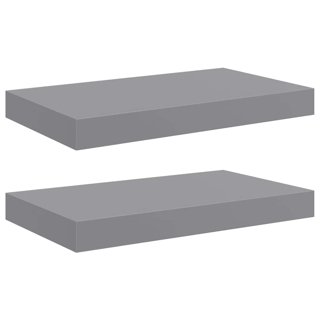 Scaffali a Parete 2 pz Grigi 40x23,5x3,8 cm in MDF