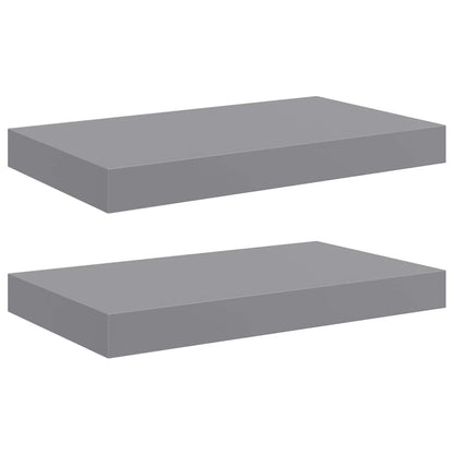 Scaffali a Parete 2 pz Grigi 40x23,5x3,8 cm in MDF