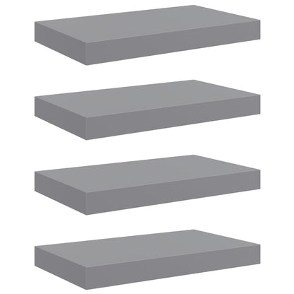 Scaffali a Parete 4 pz Grigi 40x23,5x3,8 cm in MDF | homemem39