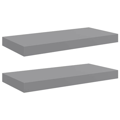 Scaffali a Parete 2 pz Grigi 50x23,5x3,8 cm in MDF | homemem39