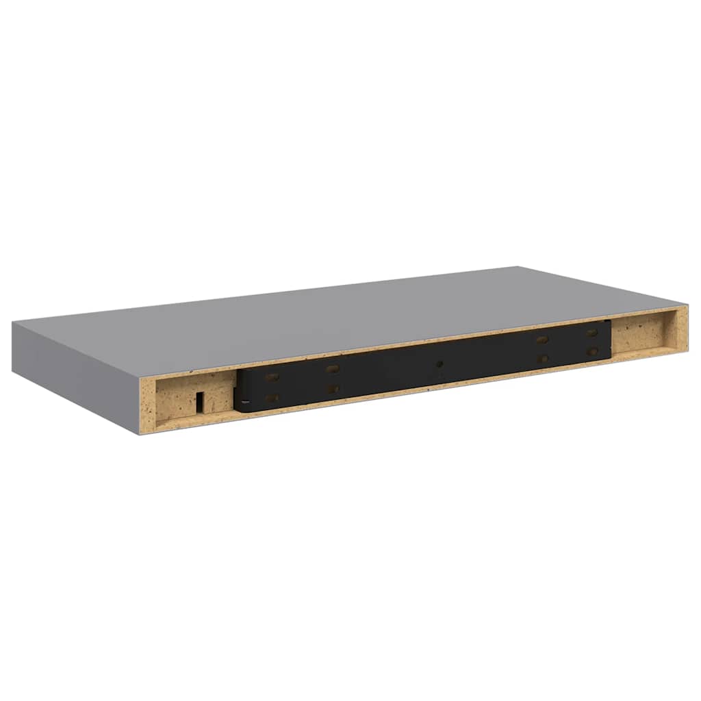 Scaffali a Parete 2 pz Grigi 50x23,5x3,8 cm in MDF | homemem39