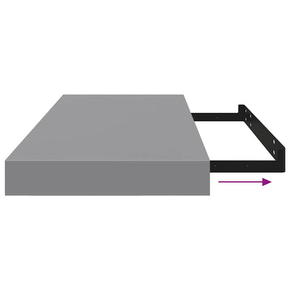 Scaffale a Parete Grigio 60x23,5x3,8 cm in MDF | homemem39