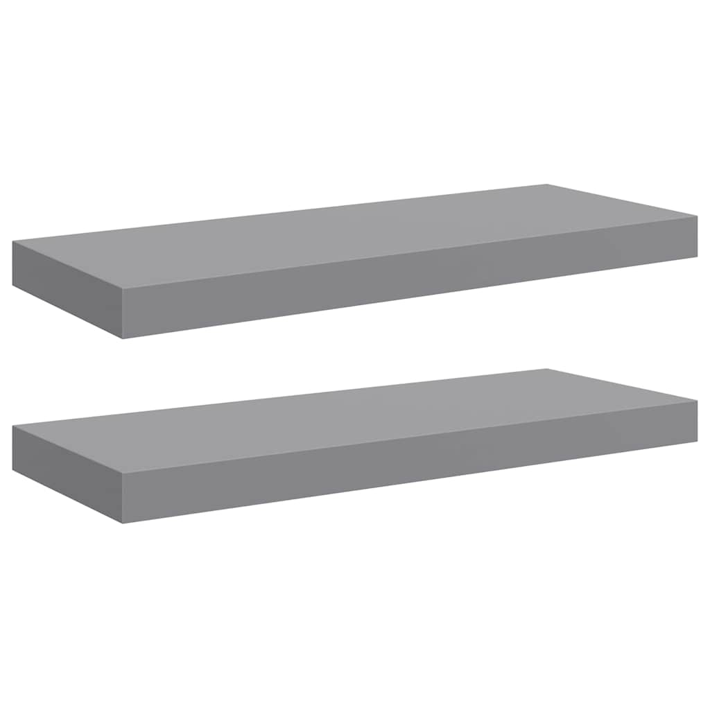 Scaffali a Parete 2 pz Grigi 60x23,5x3,8 cm in MDF