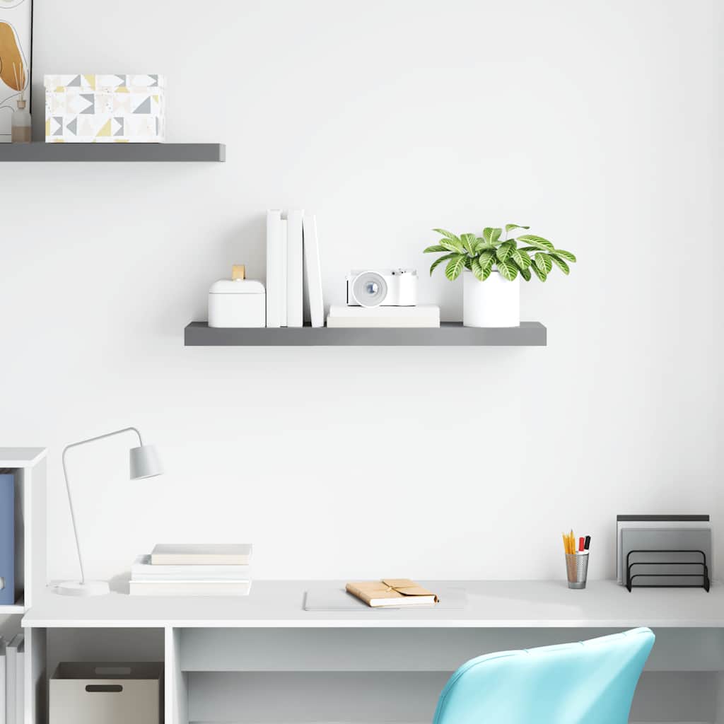 Scaffale a Parete Grigio 80x23,5x3,8 cm in MDF | homemem39