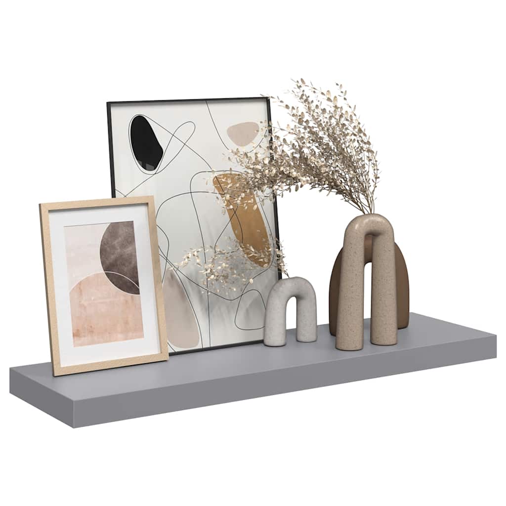 Scaffale a Parete Grigio 80x23,5x3,8 cm in MDF | homemem39