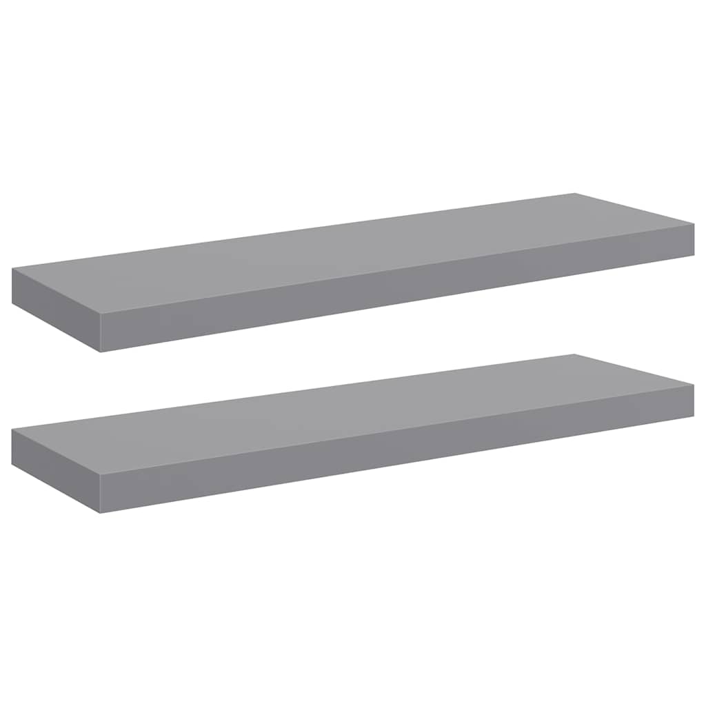 Scaffali a Parete 2 pz Grigi 80x23,5x3,8 cm in MDF | homemem39