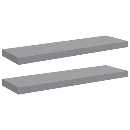 Scaffali a Parete 2 pz Grigi 80x23,5x3,8 cm in MDF | homemem39