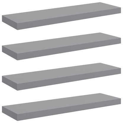 Scaffali a Parete 4 pz Grigi 80x23,5x3,8 cm in MDF