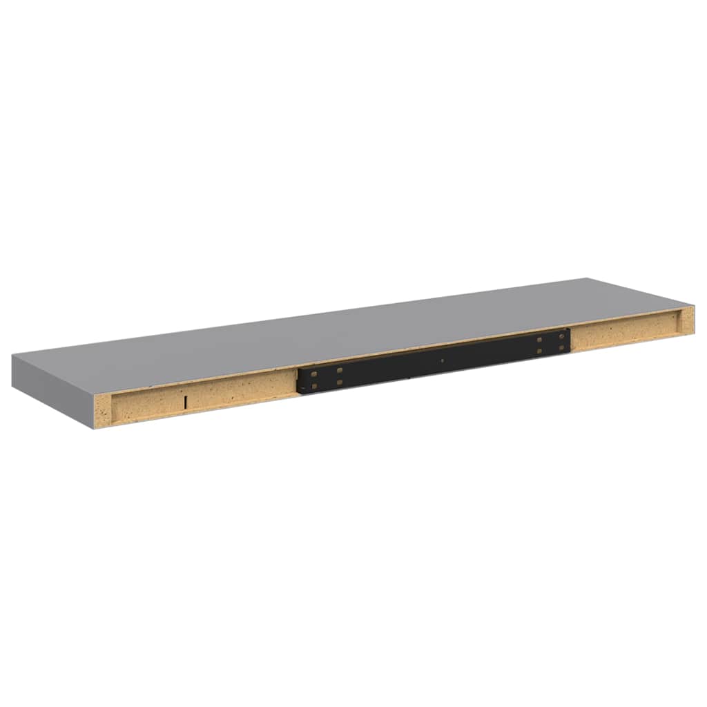 Scaffale a Parete Grigio 90x23,5x3,8 cm in MDF | homemem39