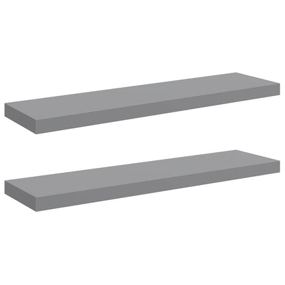 Scaffali a Parete 2 pz Grigi 90x23,5x3,8 cm in MDF | homemem39