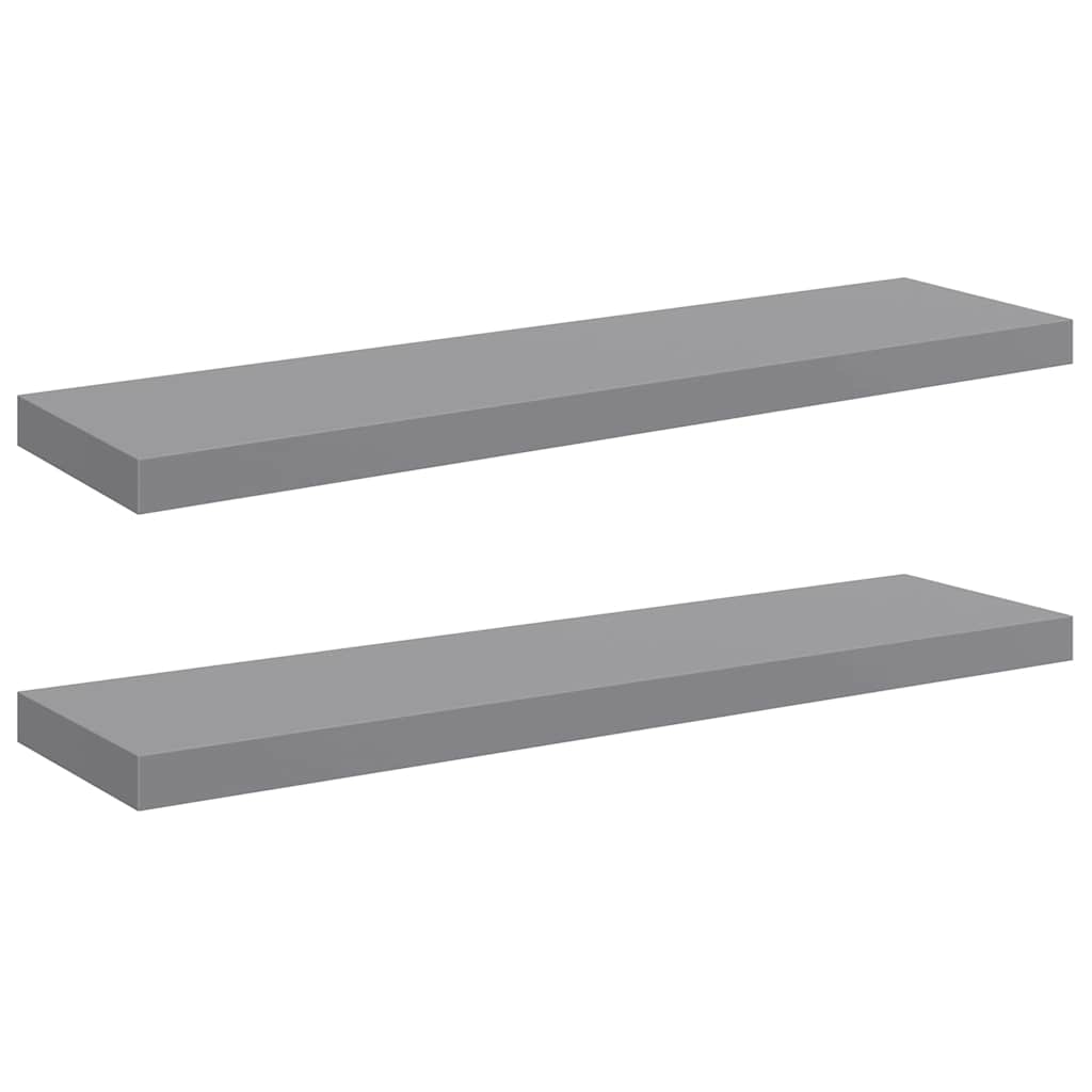Scaffali a Parete 2 pz Grigi 90x23,5x3,8 cm in MDF