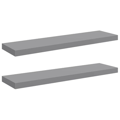 Scaffali a Parete 2 pz Grigi 90x23,5x3,8 cm in MDF