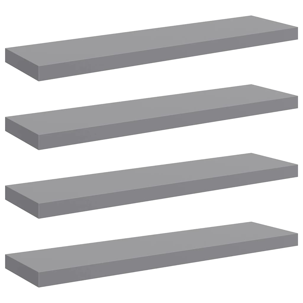 Scaffali a Parete 4 pz Grigi 90x23,5x3,8 cm in MDF | homemem39