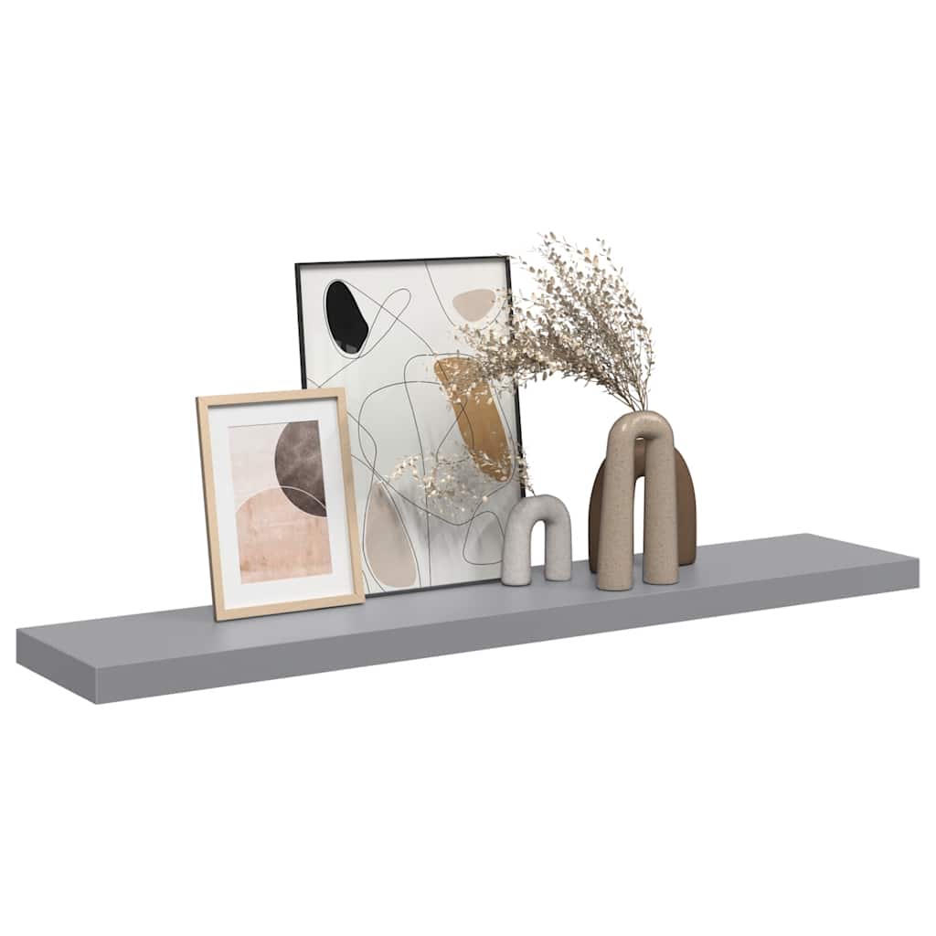 Scaffale a Parete Grigio 120x23,5x3,8 cm in MDF | homemem39