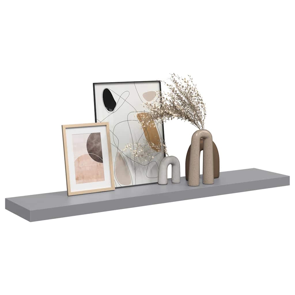 Scaffale a Parete Grigio 120x23,5x3,8 cm in MDF