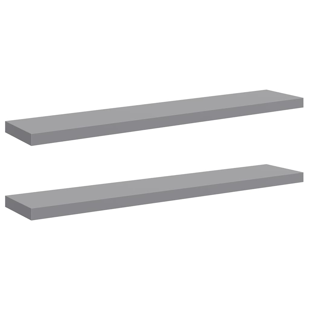 Scaffali a Parete 2 pz Grigi 120x23,5x3,8 cm in MDF
