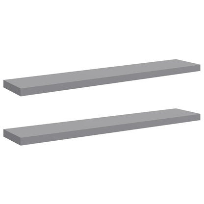 Scaffali a Parete 2 pz Grigi 120x23,5x3,8 cm in MDF