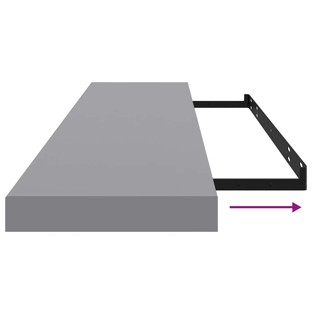 Scaffali a Parete 2 pz Grigi 120x23,5x3,8 cm in MDF | homemem39
