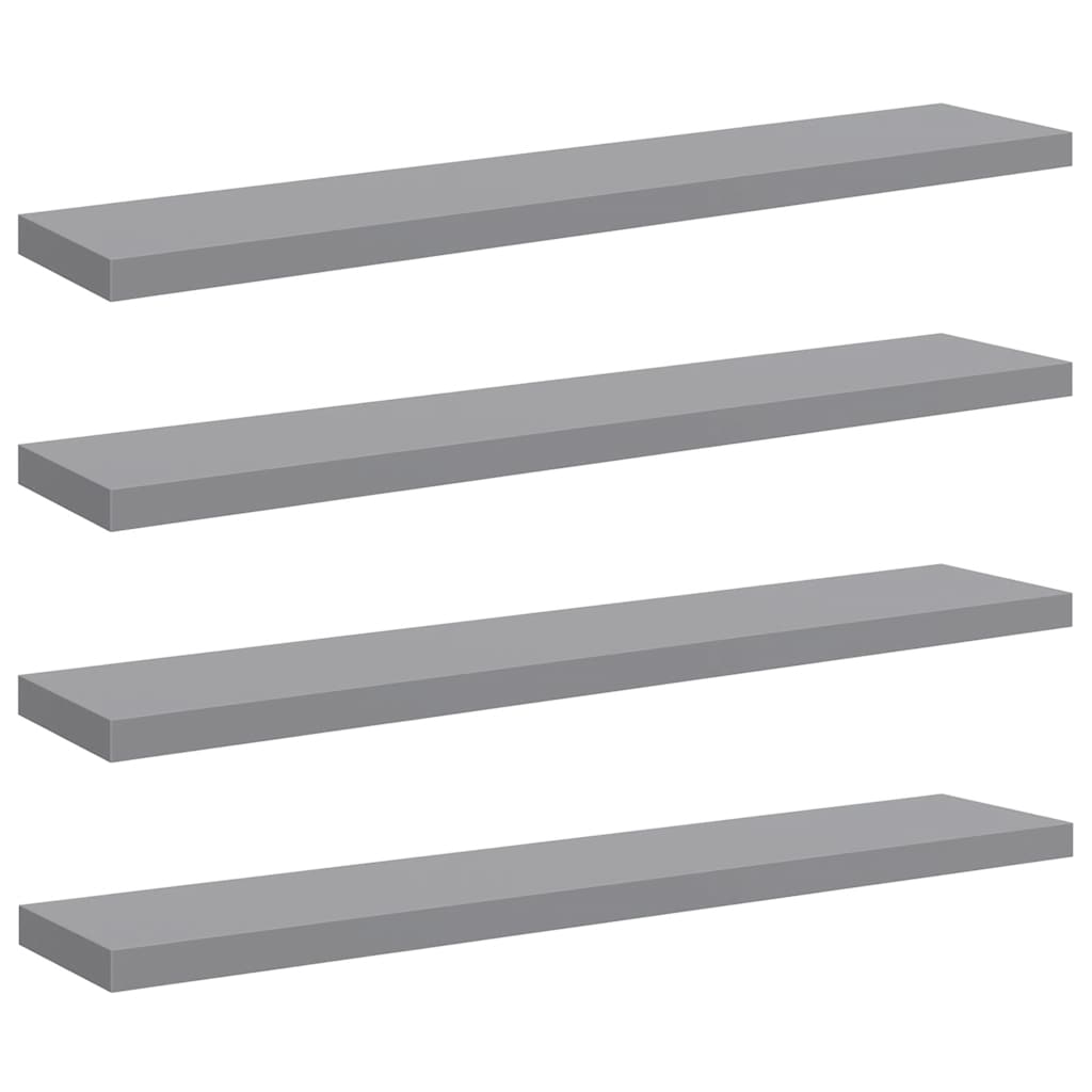 Scaffali a Parete 2 pz Grigi 120x23,5x3,8 cm in MDF | homemem39
