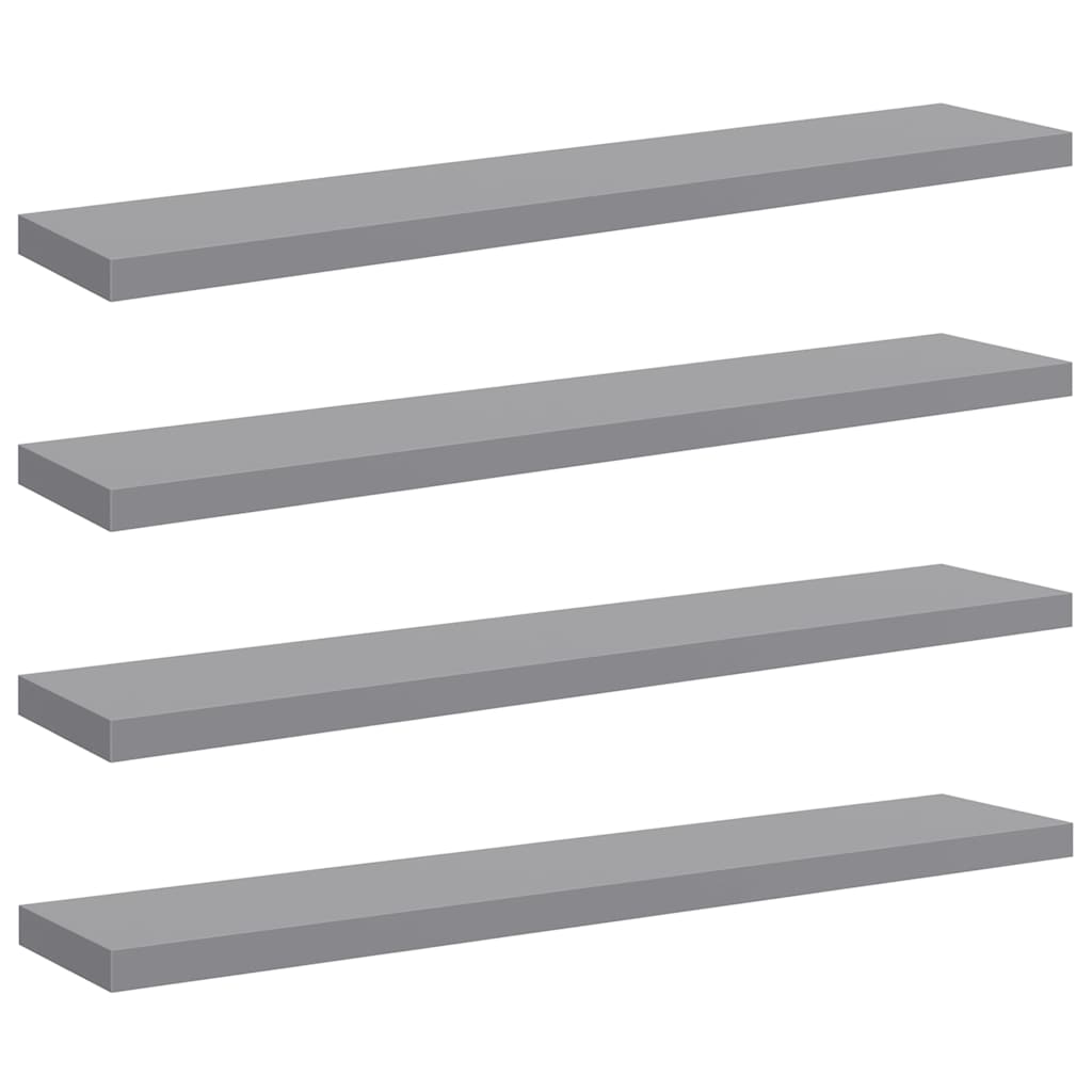 Scaffali a Parete 2 pz Grigi 120x23,5x3,8 cm in MDF