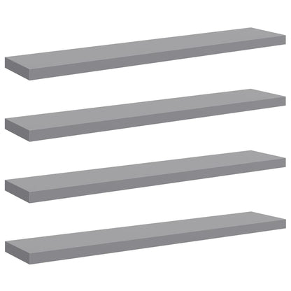 Scaffali a Parete 2 pz Grigi 120x23,5x3,8 cm in MDF