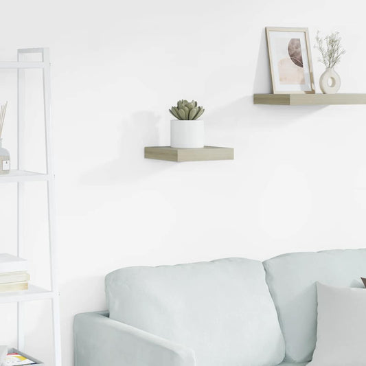 Scaffale a Parete Rovere 23x23,5x3,8 cm in MDF | homemem39