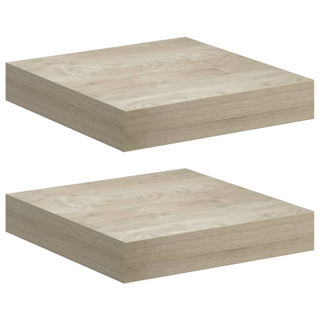 Scaffali a Parete 2 pz Rovere 23x23,5x3,8 cm in MDF | homemem39