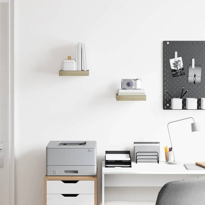 Scaffali a Parete 2 pz Rovere 23x23,5x3,8 cm in MDF