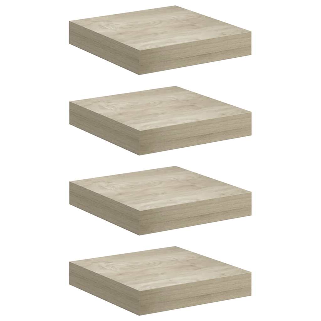 Scaffali a Parete 4 pz Rovere 23x23,5x3,8 cm in MDF | homemem39