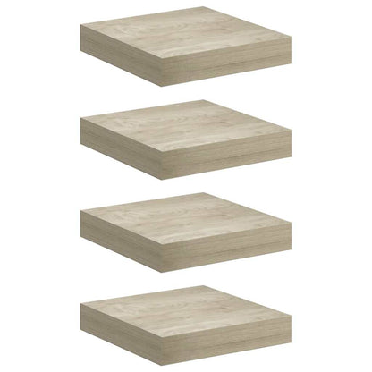 Scaffali a Parete 4 pz Rovere 23x23,5x3,8 cm in MDF | homemem39