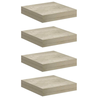 Scaffali a Parete 4 pz Rovere 23x23,5x3,8 cm in MDF