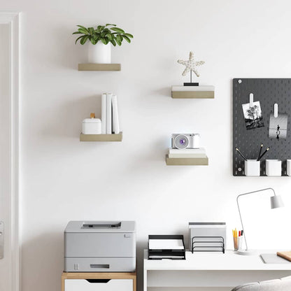Scaffali a Parete 4 pz Rovere 23x23,5x3,8 cm in MDF | homemem39