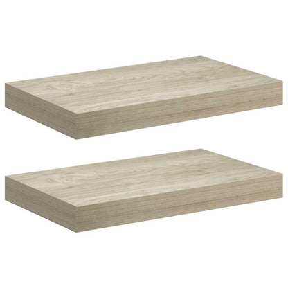 Scaffali a Parete 2 pz Rovere 40x23,5x3,8 cm in MDF | homemem39
