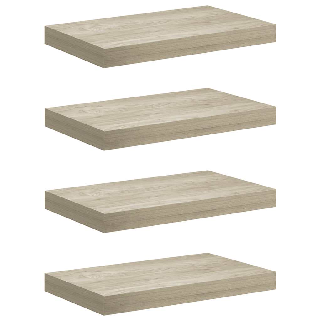 Scaffali a Parete 4 pz Rovere 40x23,5x3,8 cm in MDF | homemem39