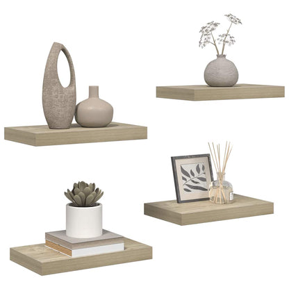 Scaffali a Parete 4 pz Rovere 40x23,5x3,8 cm in MDF | homemem39