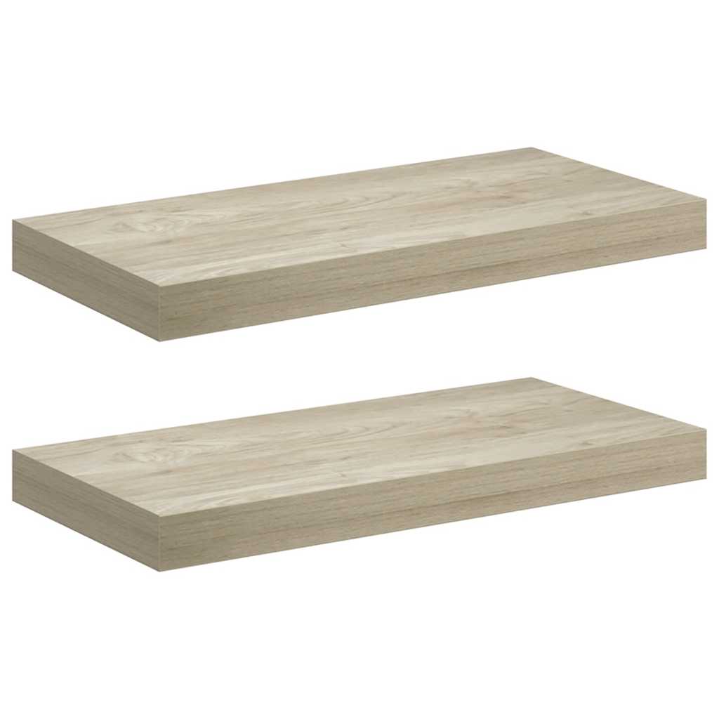 Scaffali a Parete 2 pz Rovere 50x23,5x3,8 cm in MDF | homemem39