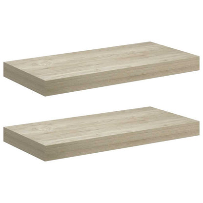 Scaffali a Parete 2 pz Rovere 50x23,5x3,8 cm in MDF | homemem39