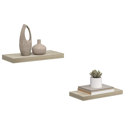 Scaffali a Parete 2 pz Rovere 50x23,5x3,8 cm in MDF | homemem39