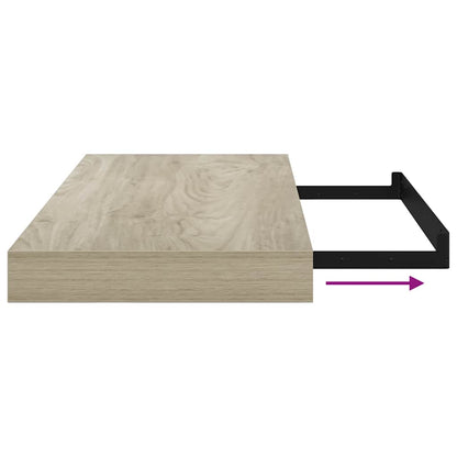 Scaffali a Parete 2 pz Rovere 50x23,5x3,8 cm in MDF | homemem39