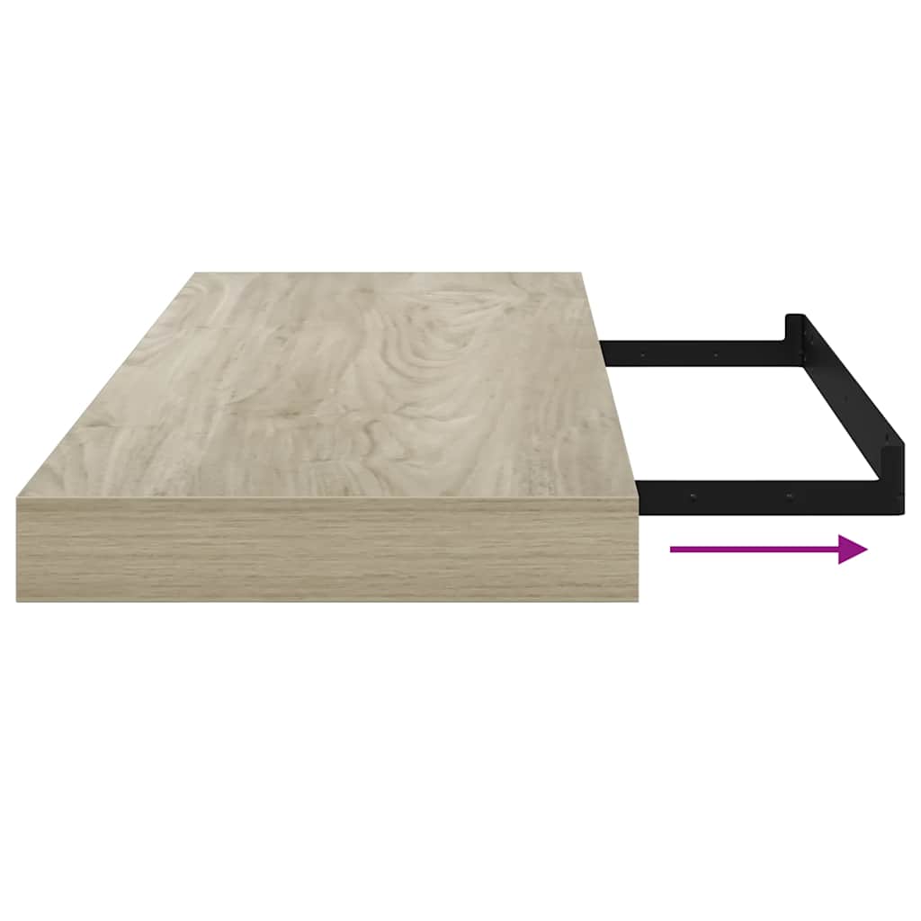 Scaffale a Parete Rovere 60x23,5x3,8 cm in MDF | homemem39