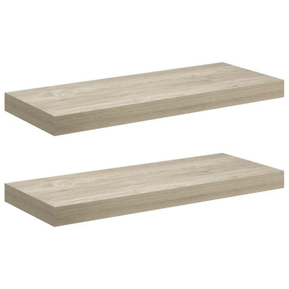 Scaffali a Parete 2 pz Rovere 60x23,5x3,8 cm in MDF | homemem39