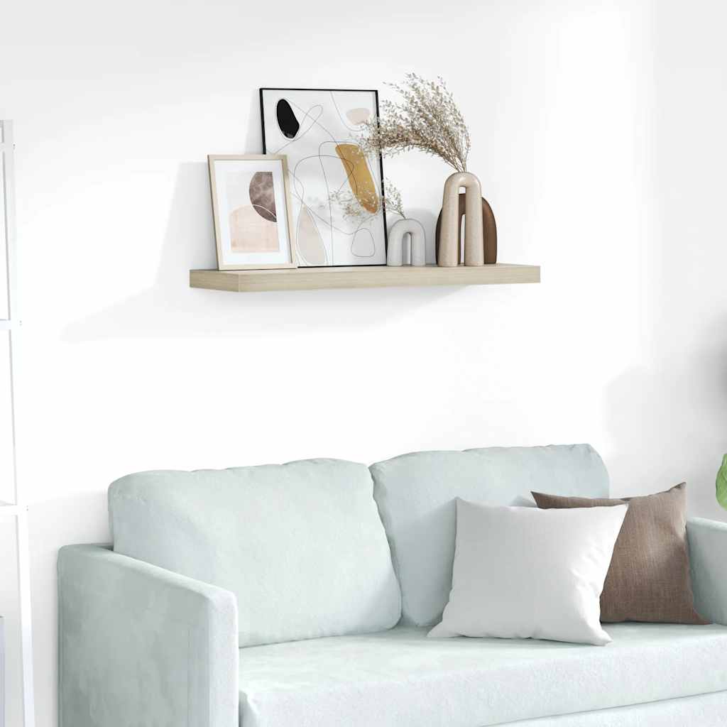 Scaffale a Parete Rovere 80x23,5x3,8 cm in MDF | homemem39