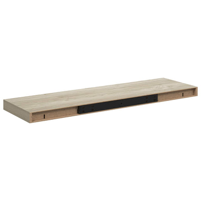 Scaffali a Parete 2 pz Rovere 80x23,5x3,8 cm in MDF