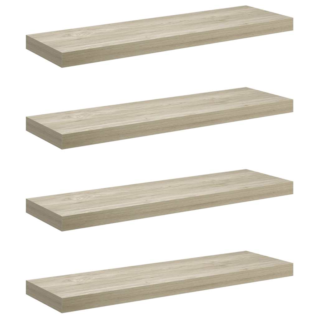 Scaffali a Parete 4 pz Rovere 80x23,5x3,8 cm in MDF | homemem39