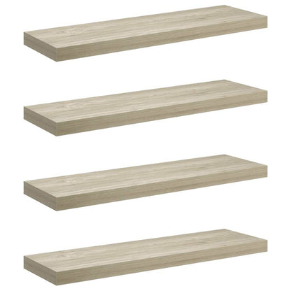 Scaffali a Parete 4 pz Rovere 80x23,5x3,8 cm in MDF | homemem39
